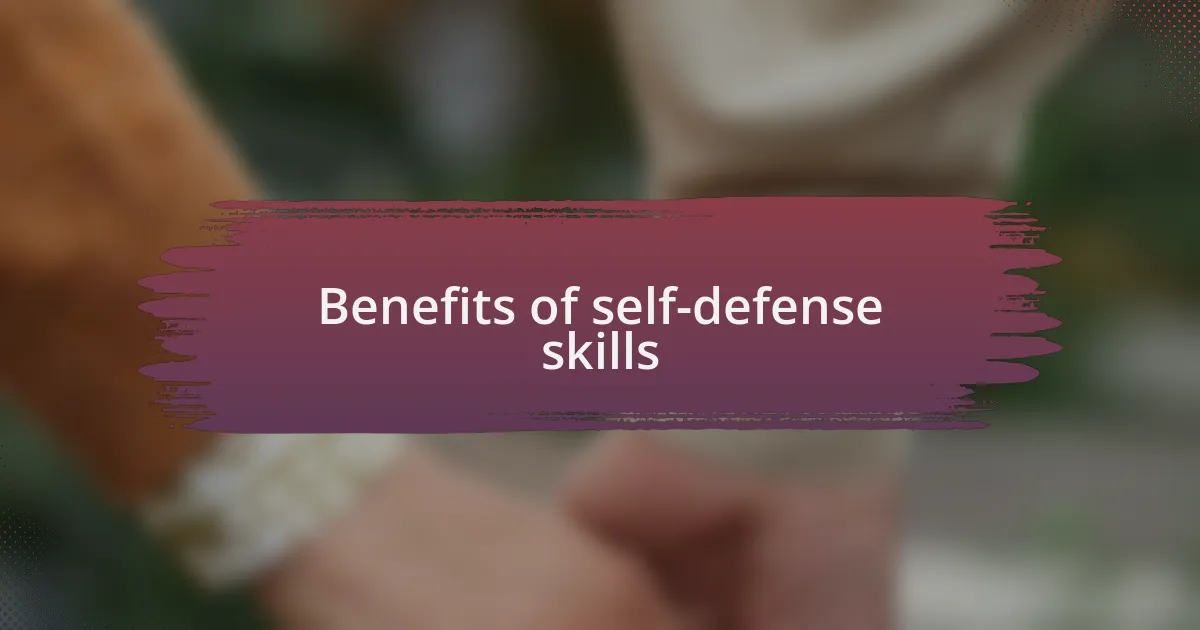 Benefits of self-defense skills