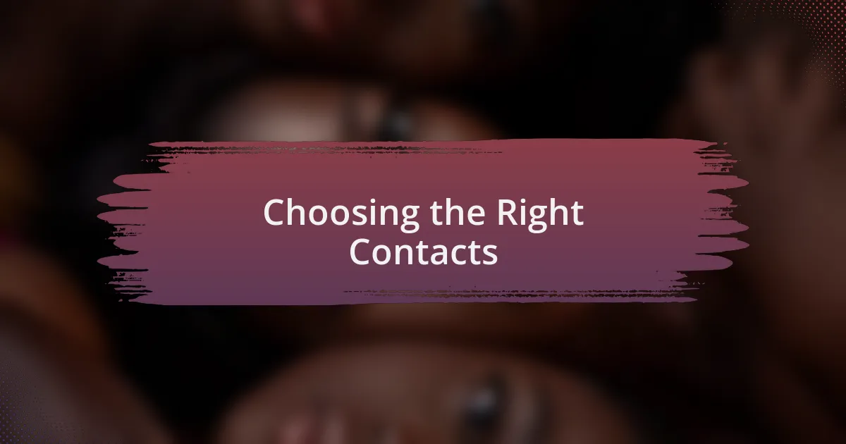 Choosing the Right Contacts
