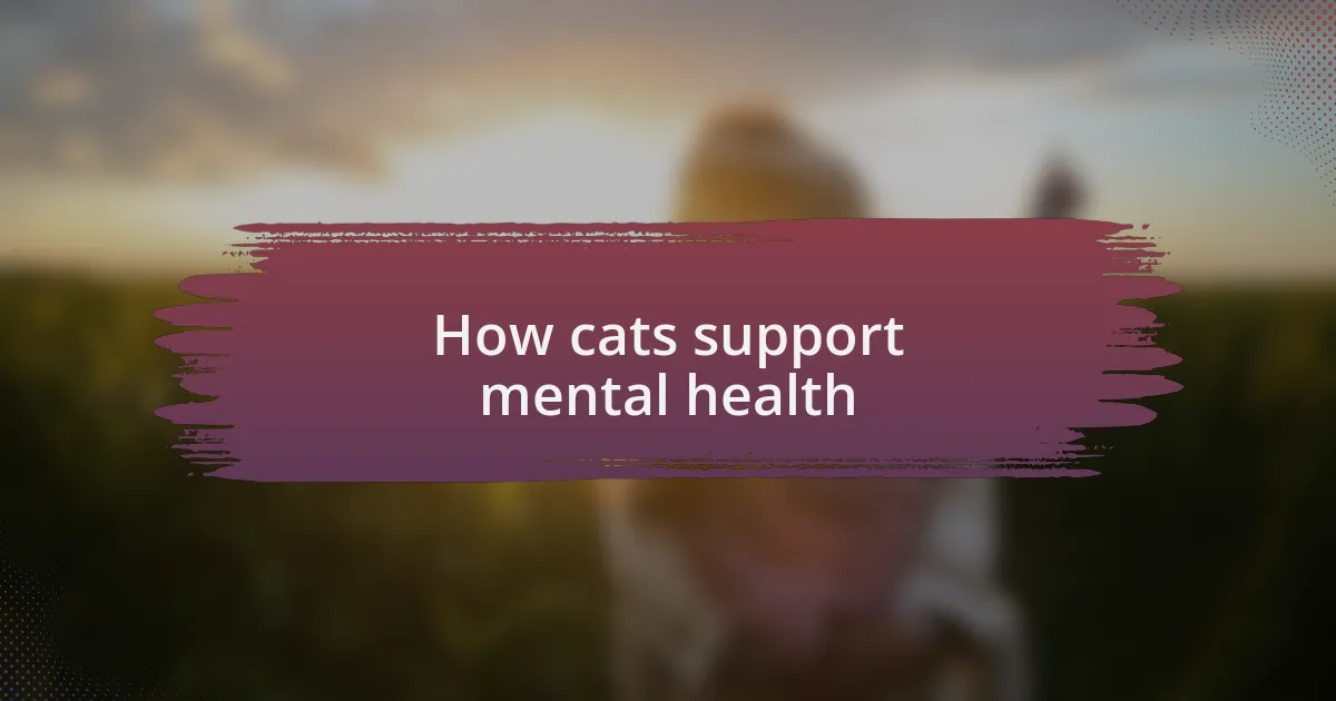 How cats support mental health