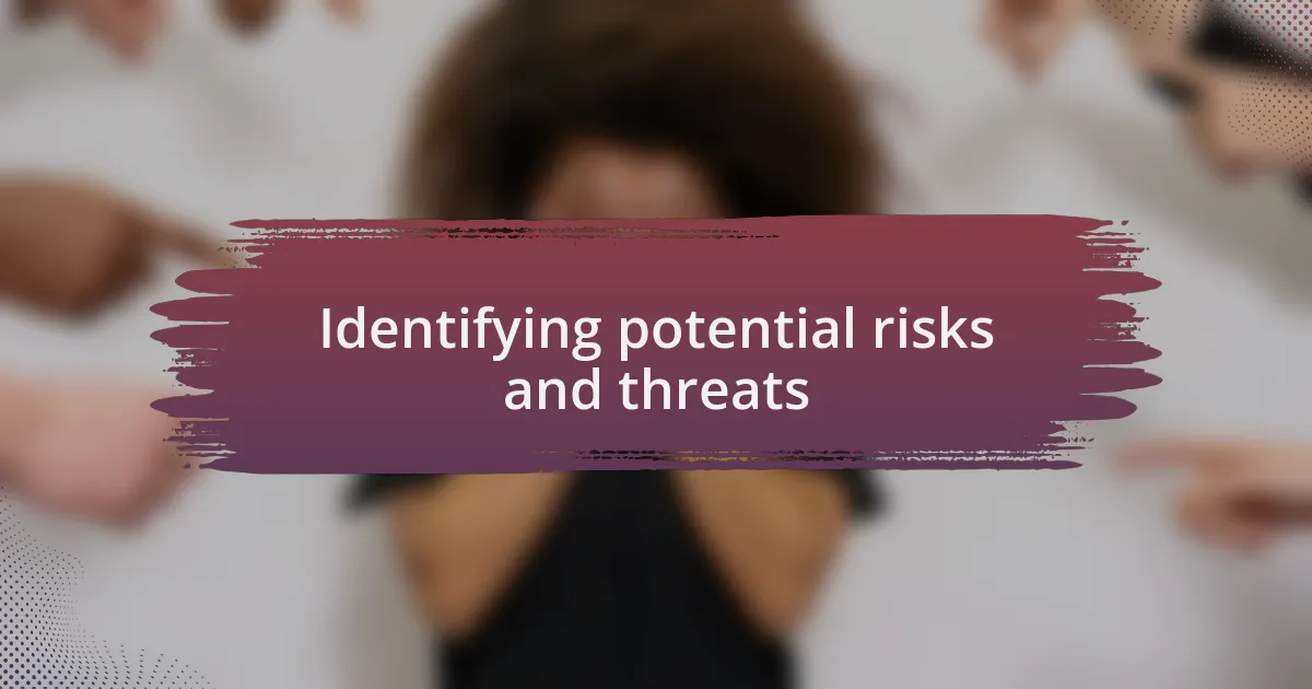 Identifying potential risks and threats
