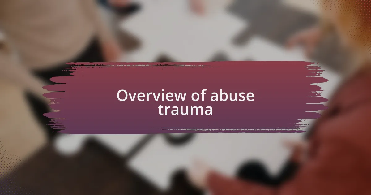 Overview of abuse trauma