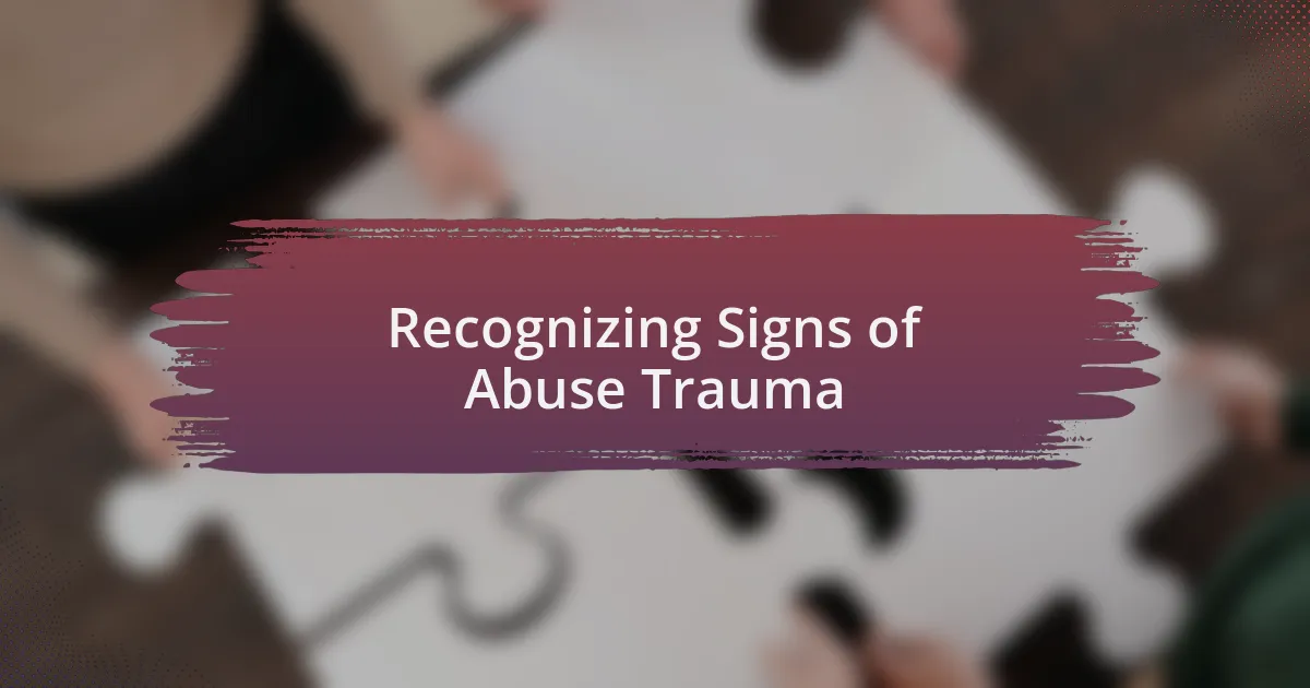 Recognizing Signs of Abuse Trauma